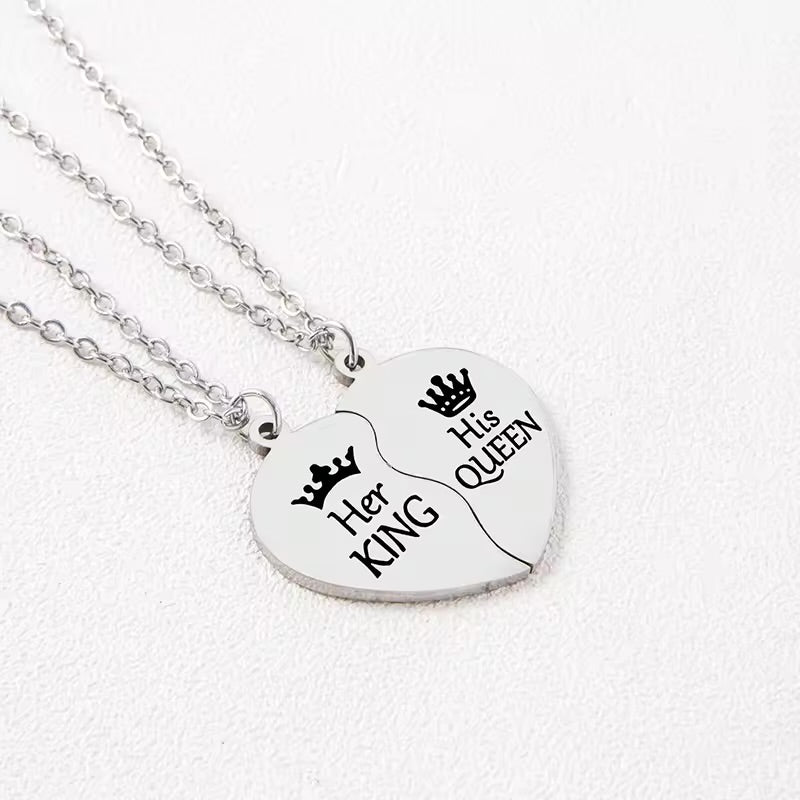 King & Queen Necklace Set