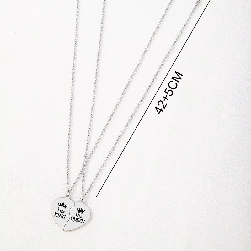 King & Queen Necklace Set
