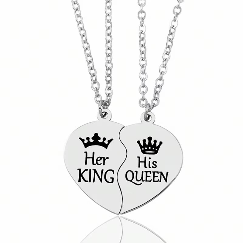 King & Queen Necklace Set