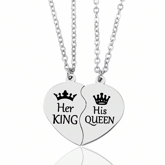 King & Queen Necklace Set